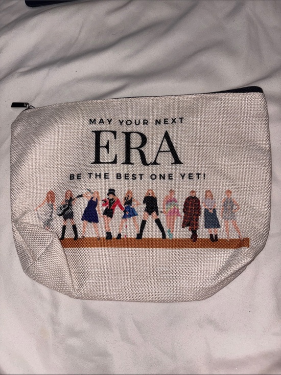Handbags - Canvas Cosmetic Pouch – Beige "May Your Next Era"